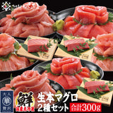 国産本生マグロ  合計300g２種セット 柵どり  本鮪 刺し身 未冷凍 生まぐろ 海鮮丼 贈り物 送料無料 福井県越前市の魚屋 美味食卓さくだ屋